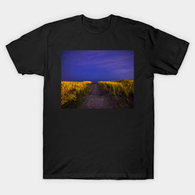 The Starry Path to Good Harbor Beach in Gloucester, MA T-Shirt by WayneOxfordPh